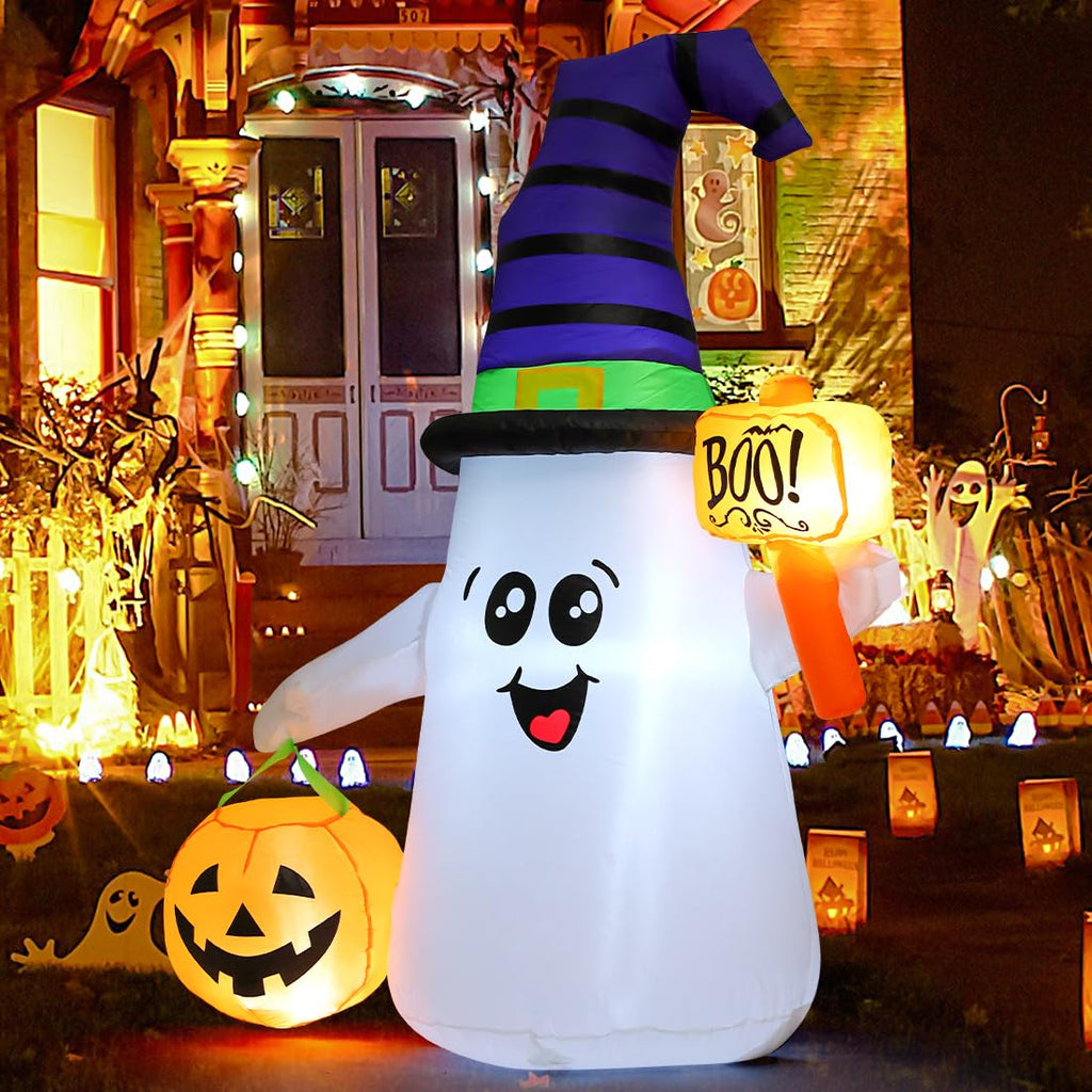 5 FT Halloween Inflatables Ghost with Built-in LEDs L3716