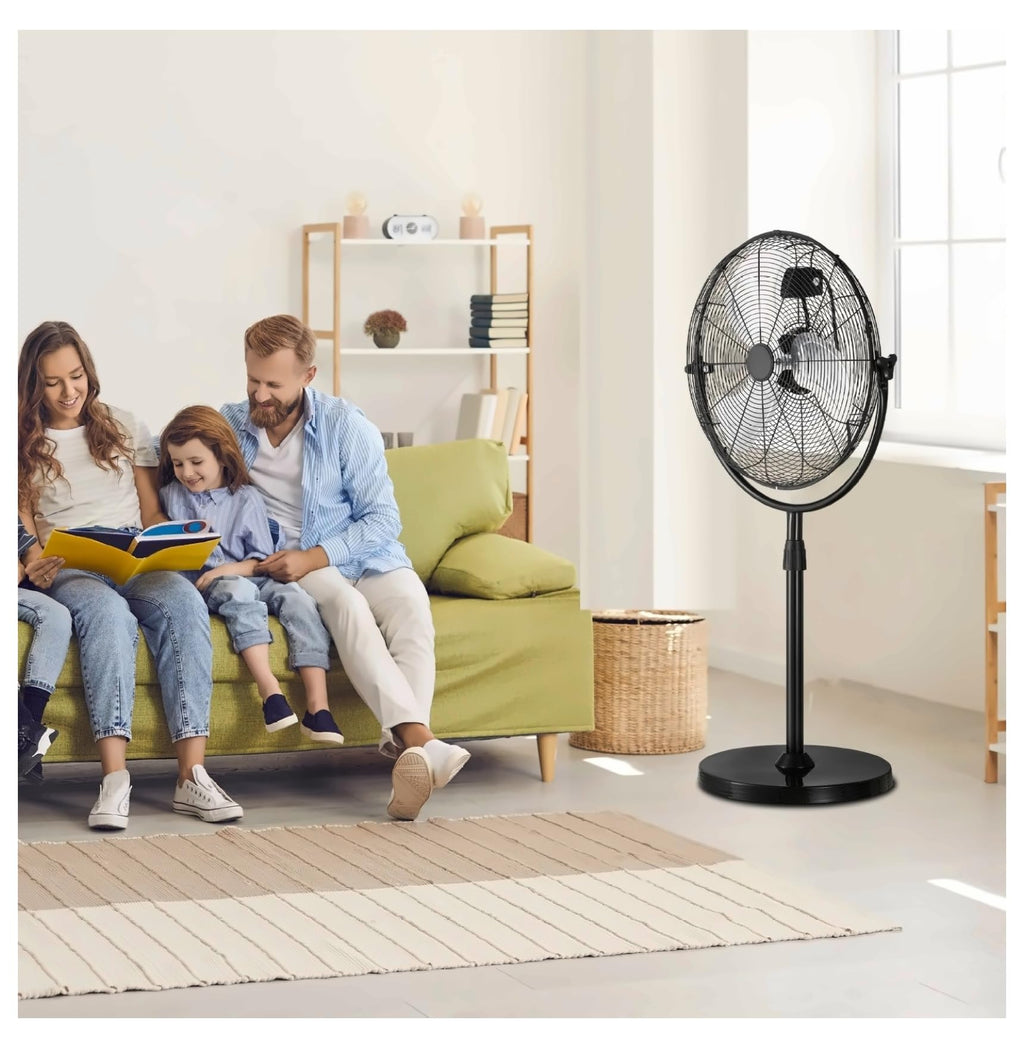 20 Inch 3 Speed Adjustable Height Pedestal Fan H873