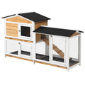2-Story Wooden Rabbit Hutch with Ramp V81146