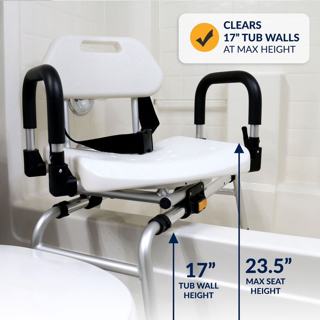 Extra-Wide 360lb Capacity Non-Slip Padded Shower Chair & Transfer Bench G33763