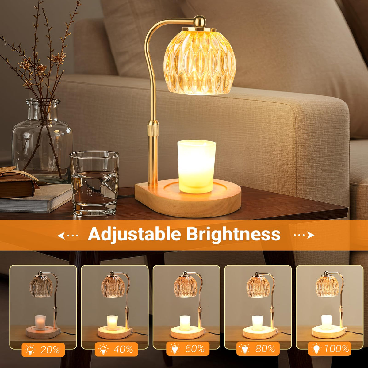 Candle Warmer Lamp with Timer and Dimmer Q432