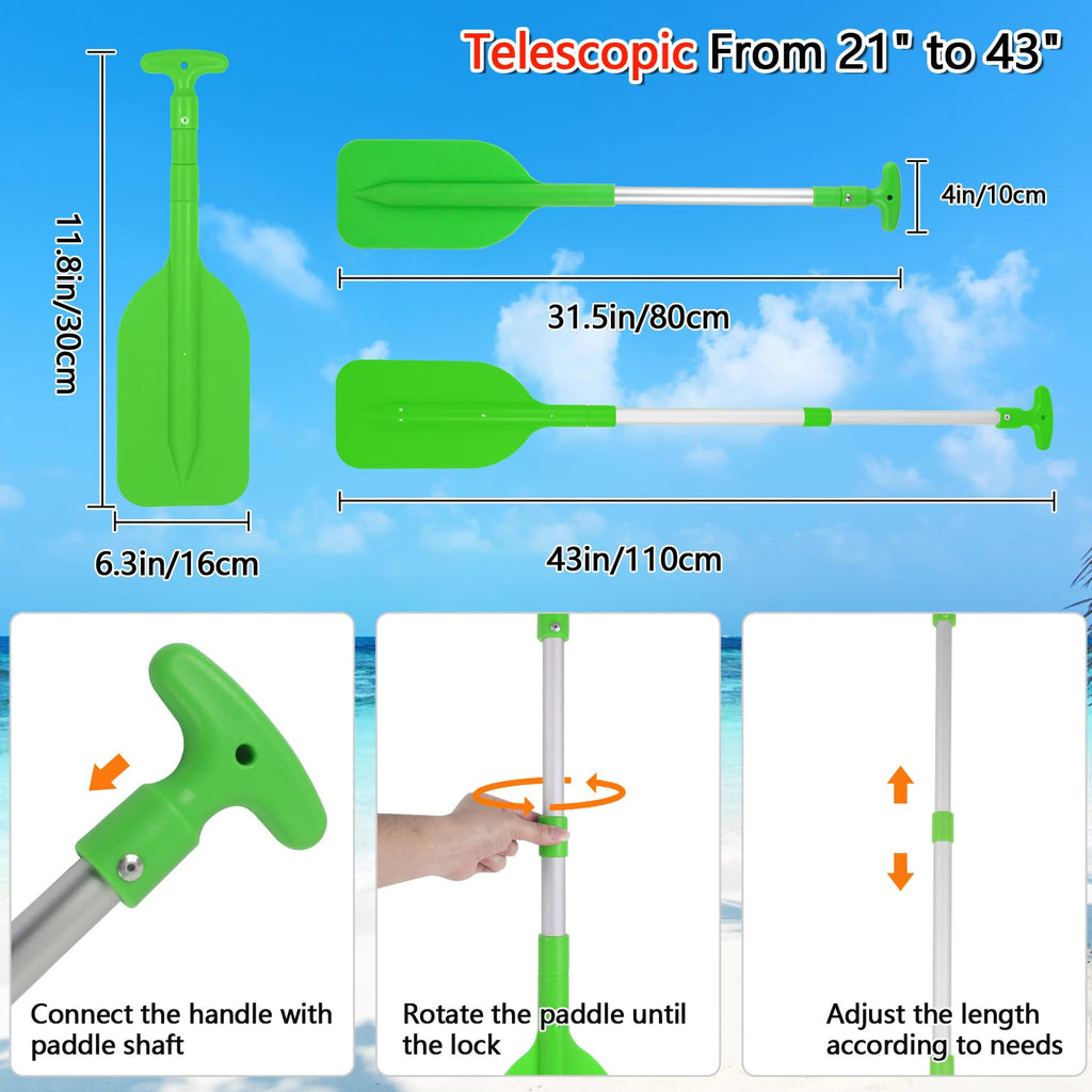 Telescoping Boat Paddle 2 Pack, 21"-43" Adjustable Y6616