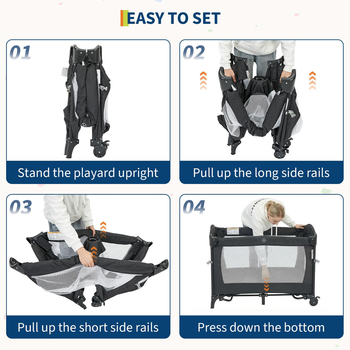 4 in 1 Pack and Play with Bassinet, Changing Table, Playpen and Carry Bag I409784