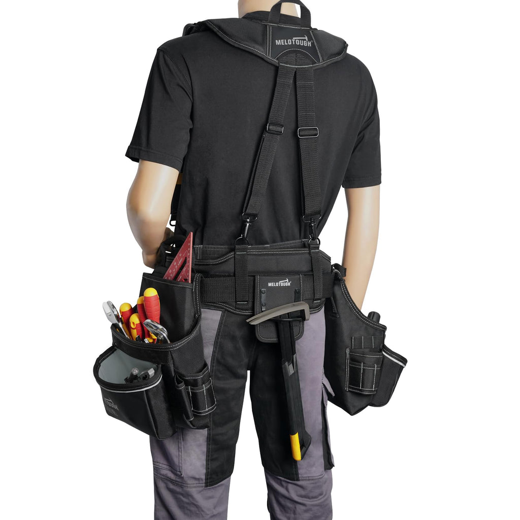 Carpenters Tool Belt with Suspenders 27 Pockets H109746