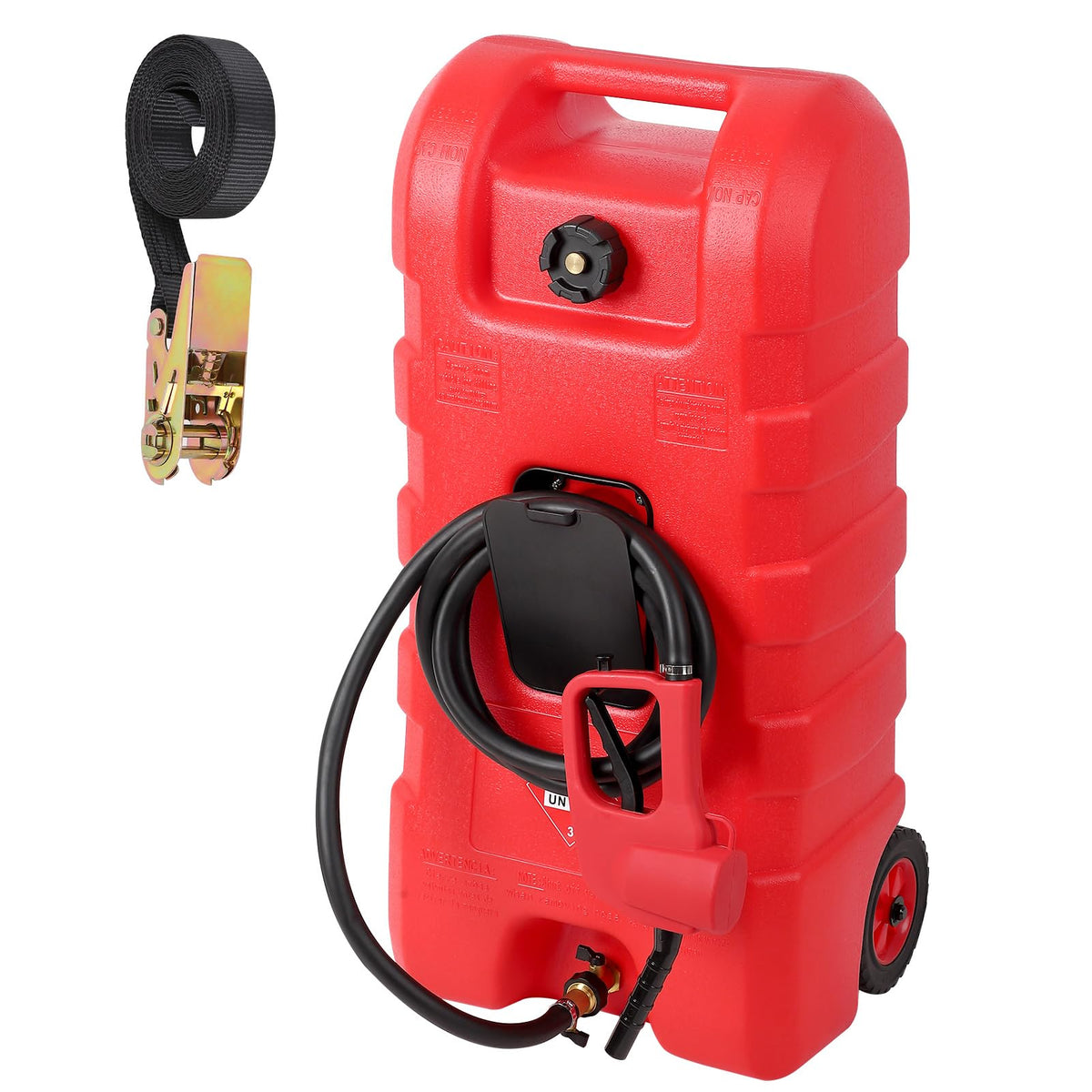 15 Gallon Portable Gas Fuel Tank Container with Pump and Hose W83692