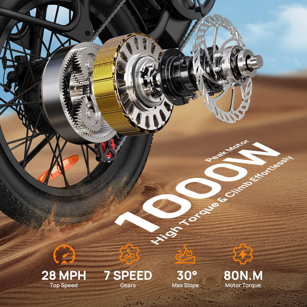 20" Fat Tire Electric Bike with 1000W Motor R982931