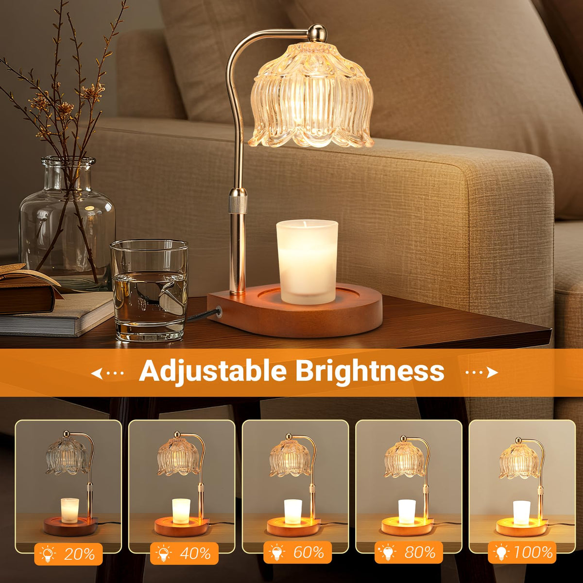Candle Warmer Lamp with Timer and Dimmer Q432