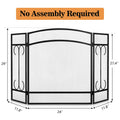 Heavy Duty 3 Panel Wrought Iron Fireplace Screen C2658