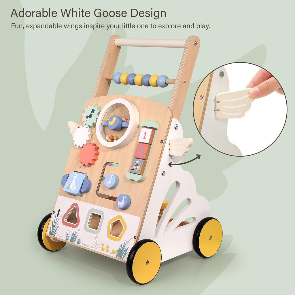 Wooden Baby Walker, Speed Adjustable Push Walker N45715