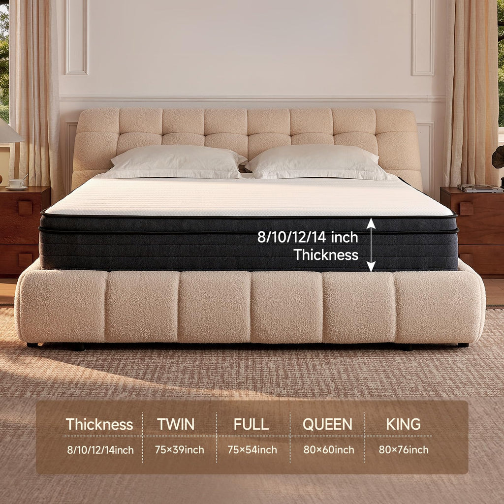10 Inch Full Size Hybrid Mattress with Pocketed Coils & Gel Memory Foam A412508