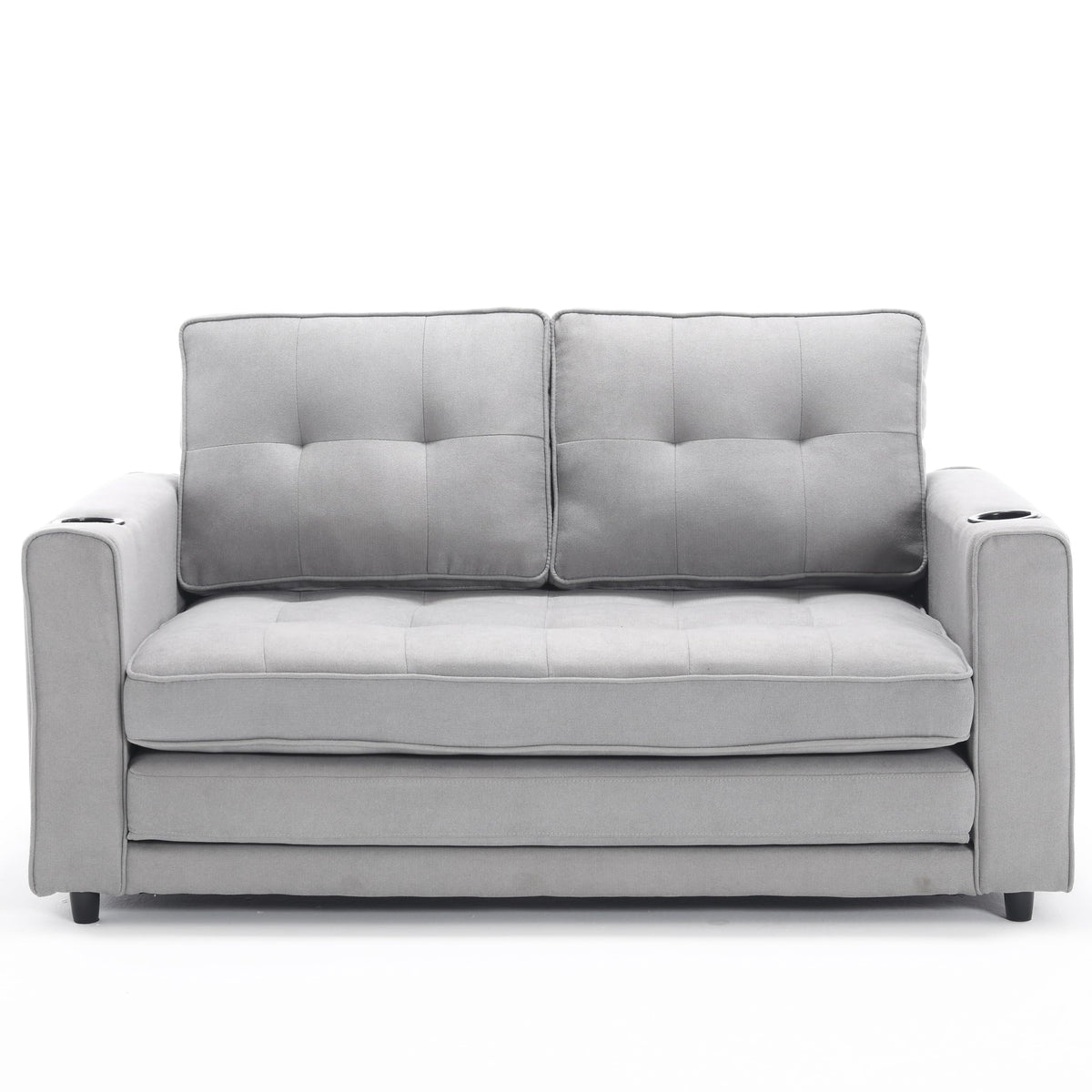 Light Gray Convertible Futon Sofa Bed V43630