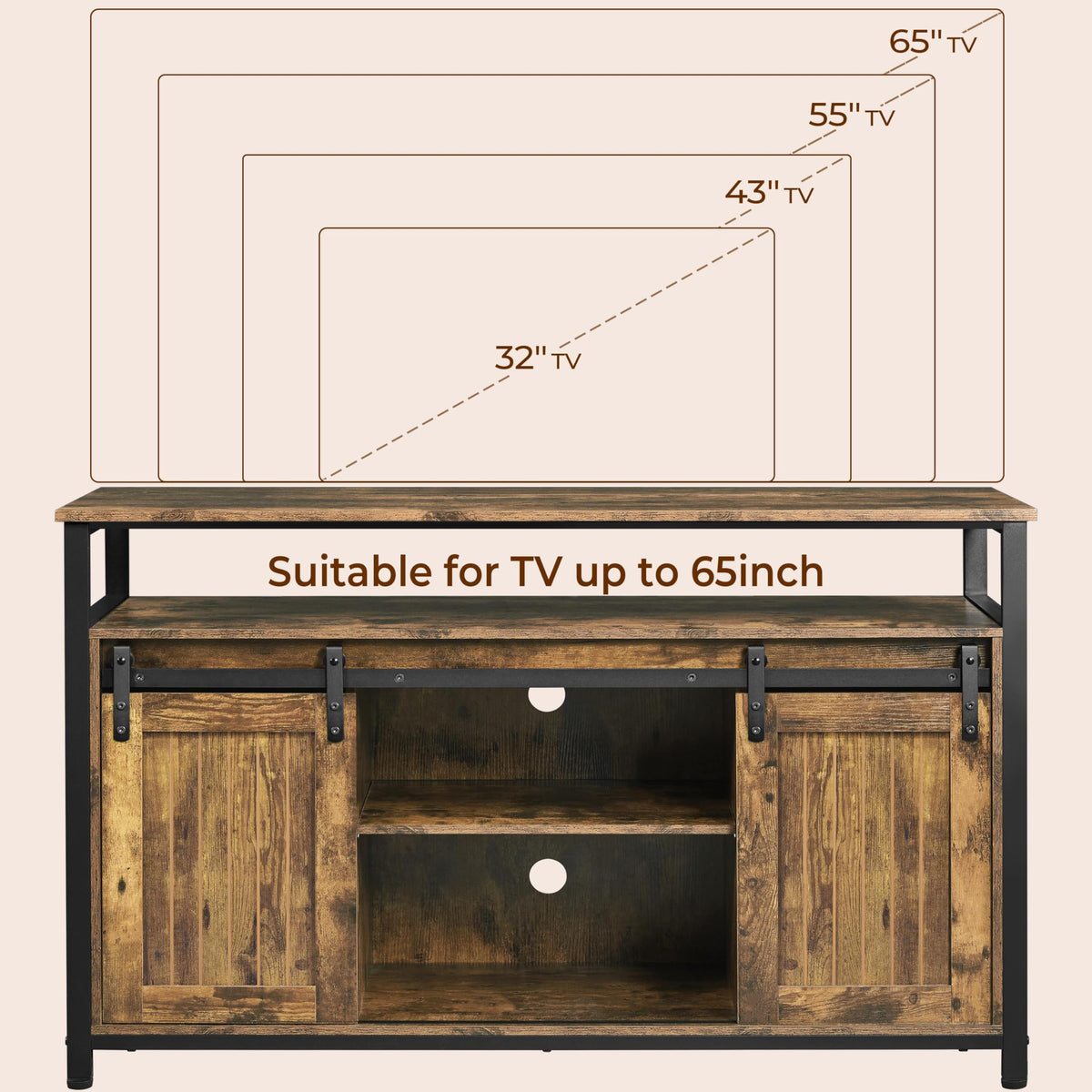Tall Farmhouse TV Stand for 65 Inch TV Z45659