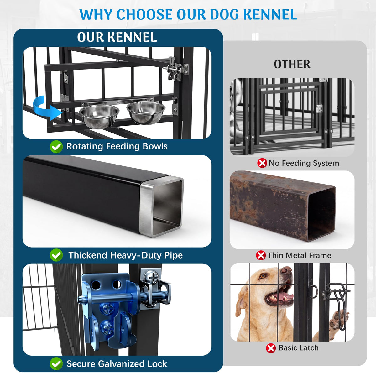10×10FT Outdoor Dog Kennel with Roof W927