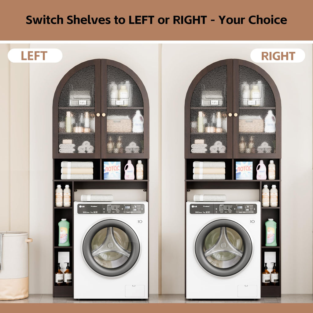 Over The Toilet Storage Cabinet with Acrylic Doors and Adjustable Shelf C230825