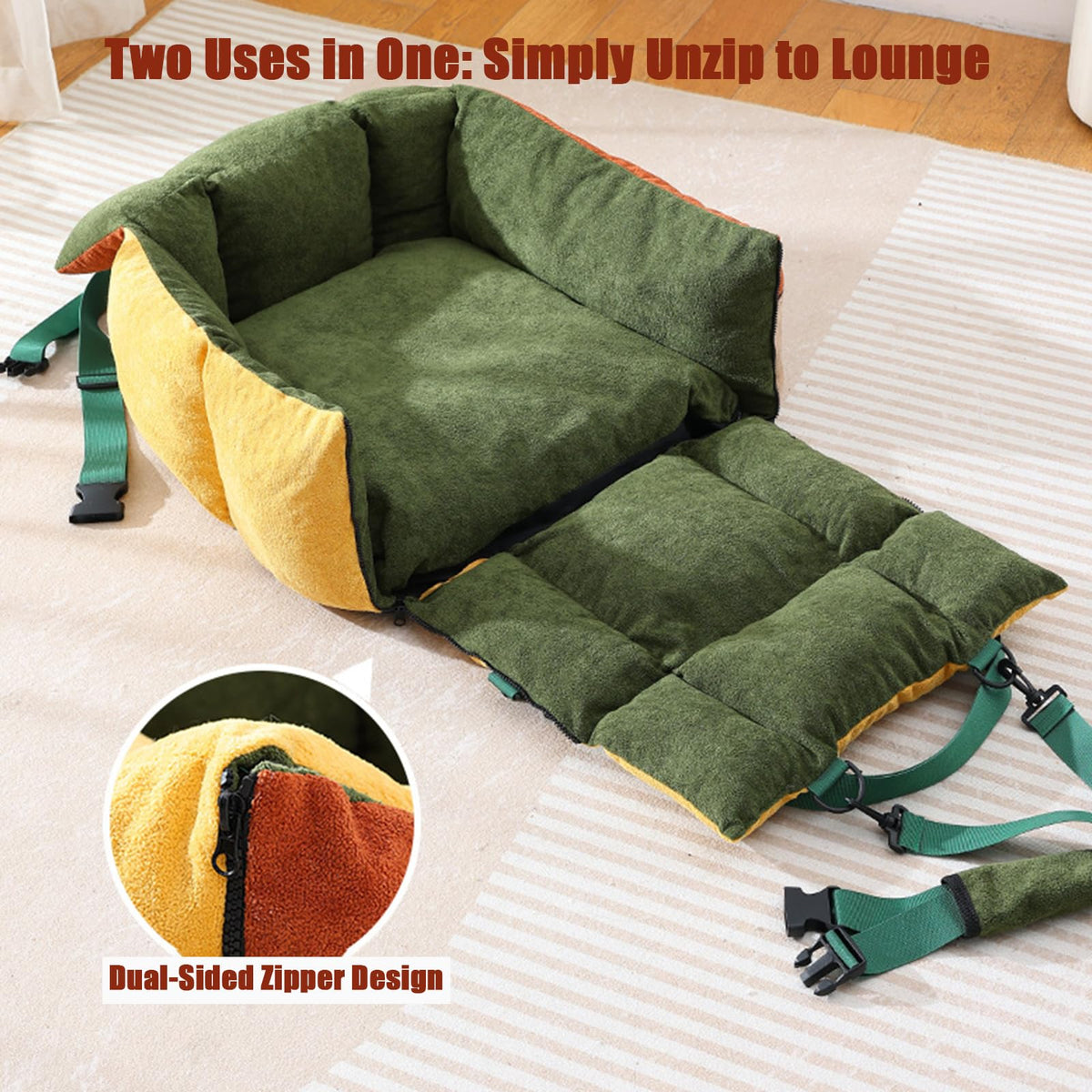 2-in-1 Elevated Dog Car Seat Booster Q2313