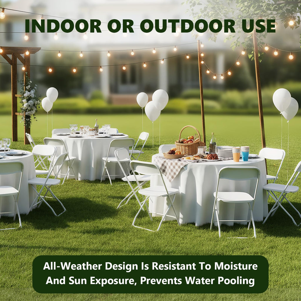 White 10 Pack Plastic Folding Chairs with Metal Frame R816924