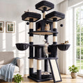 70 Inch Dark Gray Cat Tree with Scratching Post U602932