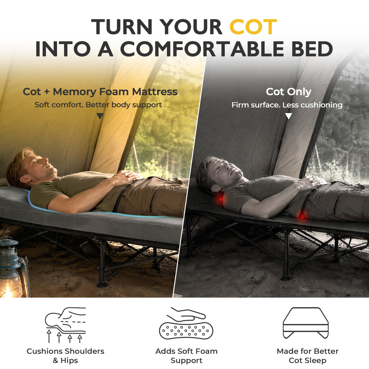 3 Inch Memory Foam Camping Mattress Pad Z308