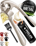 Garlic Press Set with Silicone Peeler & Brush M9504