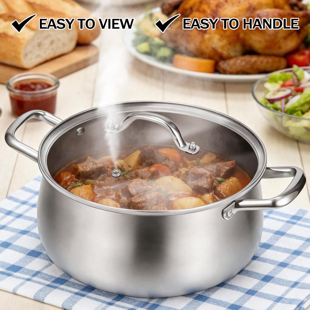 8QT Tri-Ply Stainless Steel Stock Pot with Lid G104050