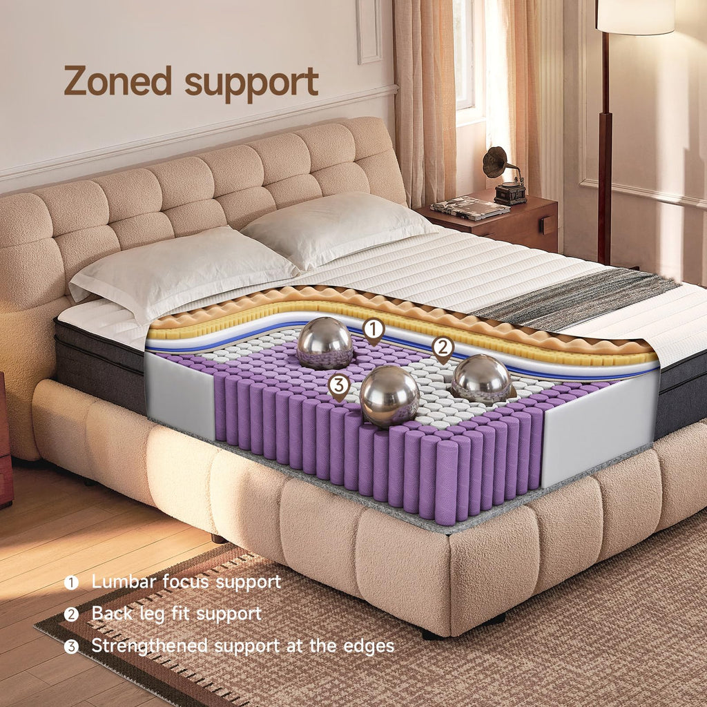 10 Inch Full Size Hybrid Mattress with Pocketed Coils & Gel Memory Foam A412508