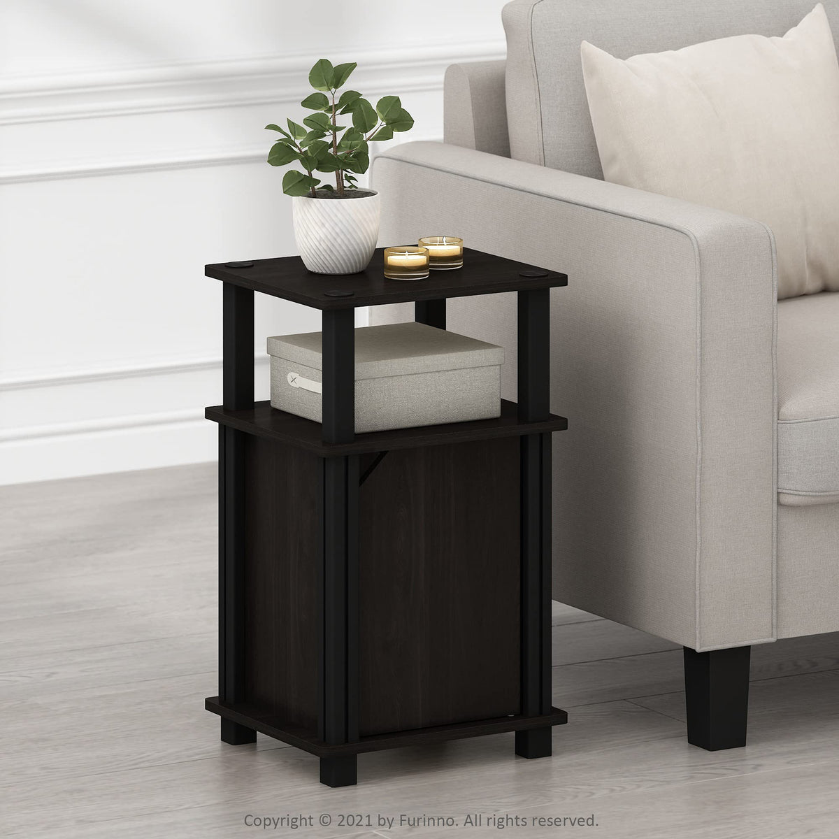3-Tier Telephone Table with Cabinet, Set of 2 C299031
