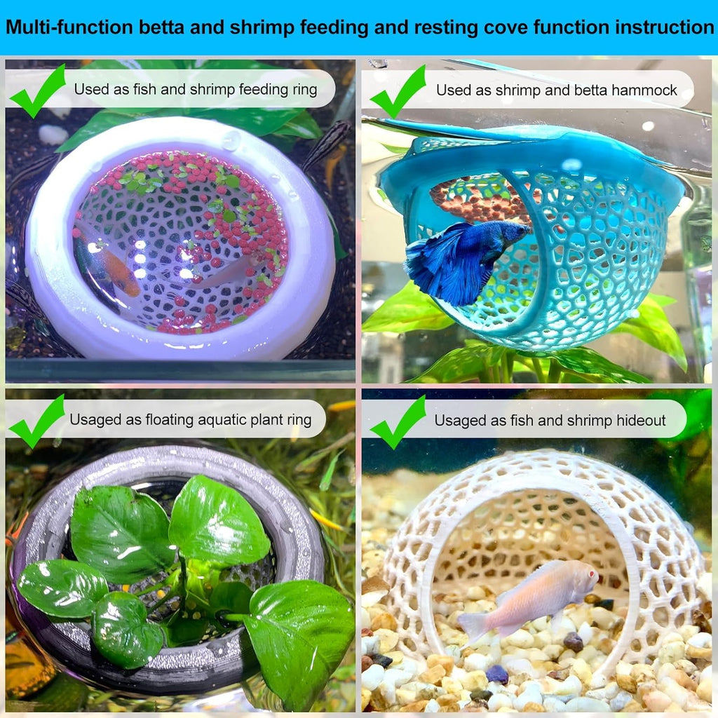 White Floating Betta Fish Hammock Bed and Hide Cave L9983