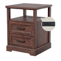 18'' Wood Nightstand with Charging Station K6617