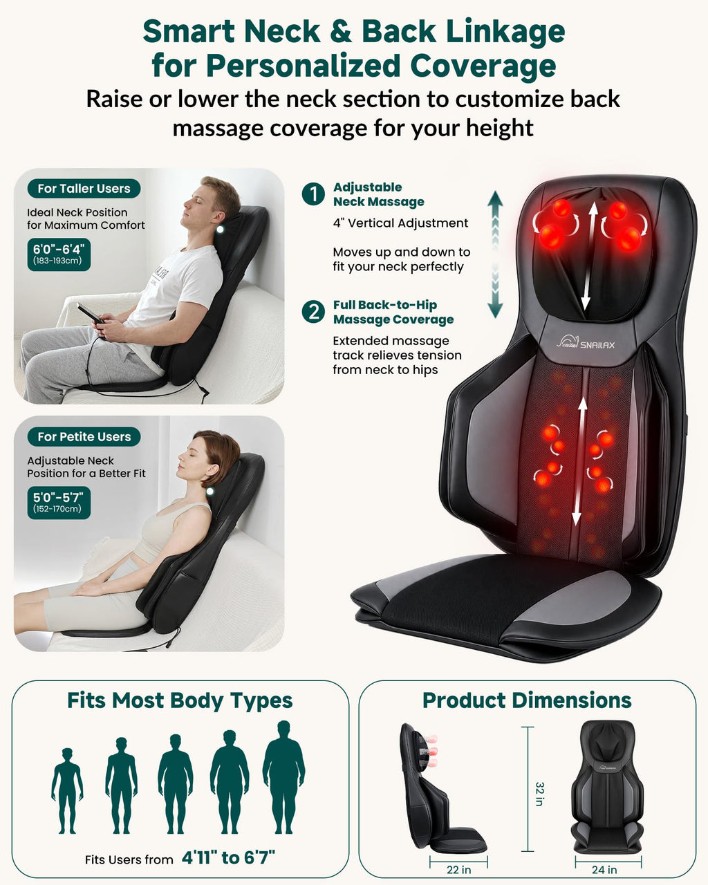 Neck and Back Massager with Heat E25989