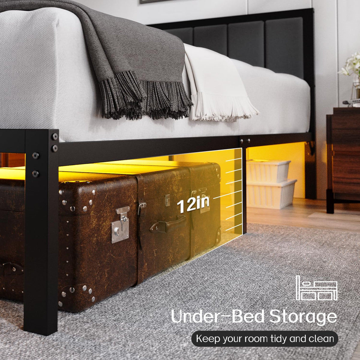 Full Bed Frame with Headboard G813