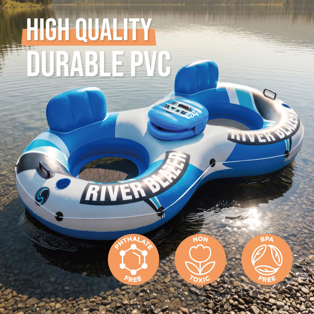 Heavy Duty Inflatable River Tube Float with 2 Cup Holders N828