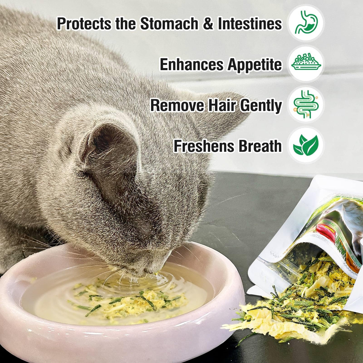 Freeze Drying Cat Grass Treats with Chicken & Egg Yolk 2.3 oz I903