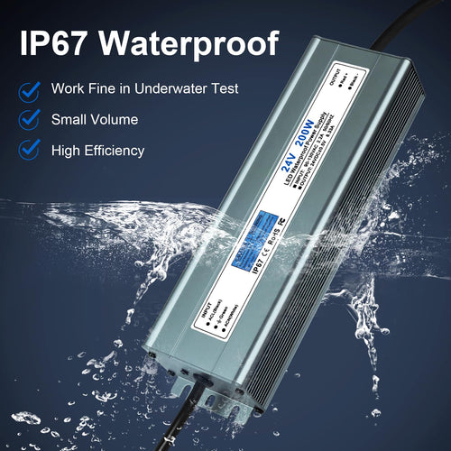24V 200W IP67 Waterproof LED Power Supply V6613