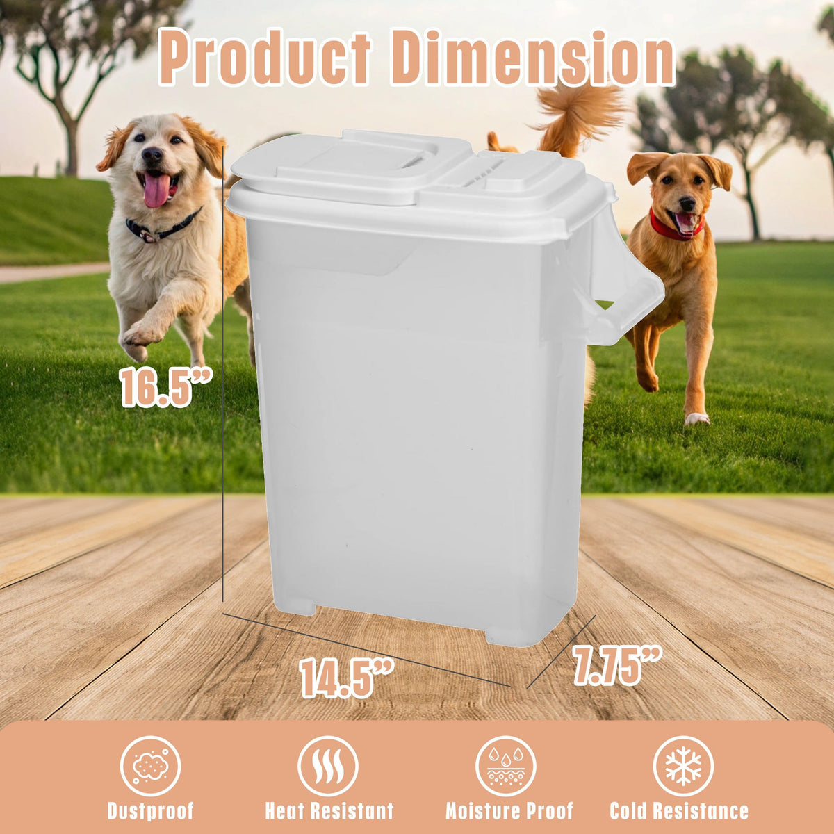 Airtight Pet Food Storage Container 32 Quart with Pour Spout U208139