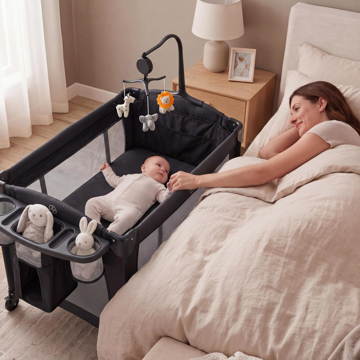 4 in 1 Pack and Play with Bassinet, Changing Table, Playpen and Carry Bag I409784