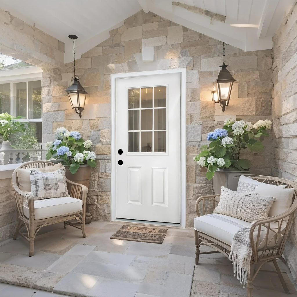 36 x 80 Fiberglass Entry Door with Vinyl Frame Low-E Glass Right Hand Inswing A845913