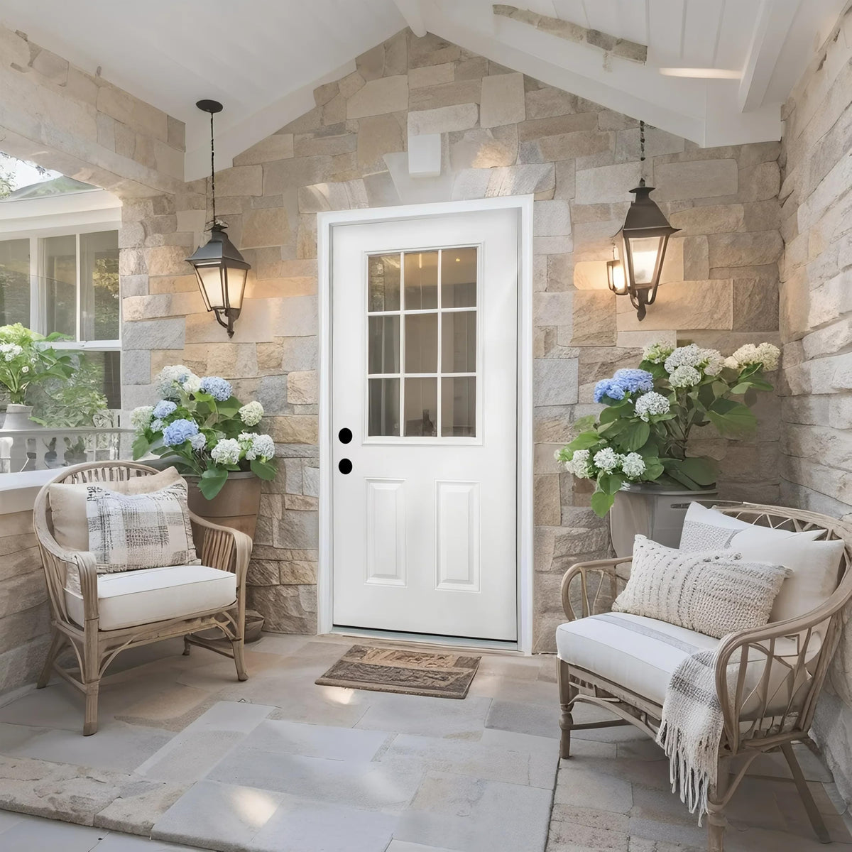 36 x 80 Fiberglass Entry Door with Vinyl Frame Low-E Glass Right Hand Inswing A845913