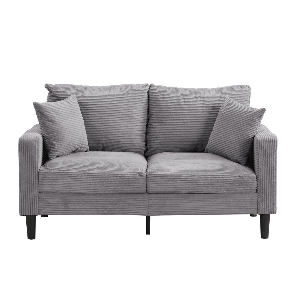 Light Gray 2-Seater Upholstered Loveseat Sofa D916