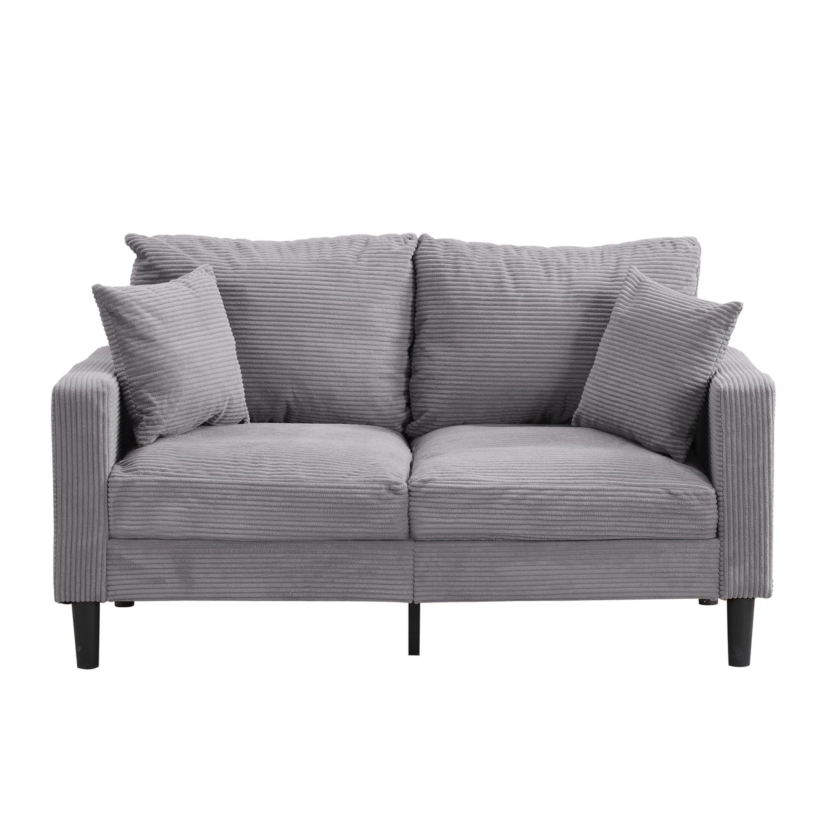 Light Gray 2-Seater Upholstered Loveseat Sofa D916