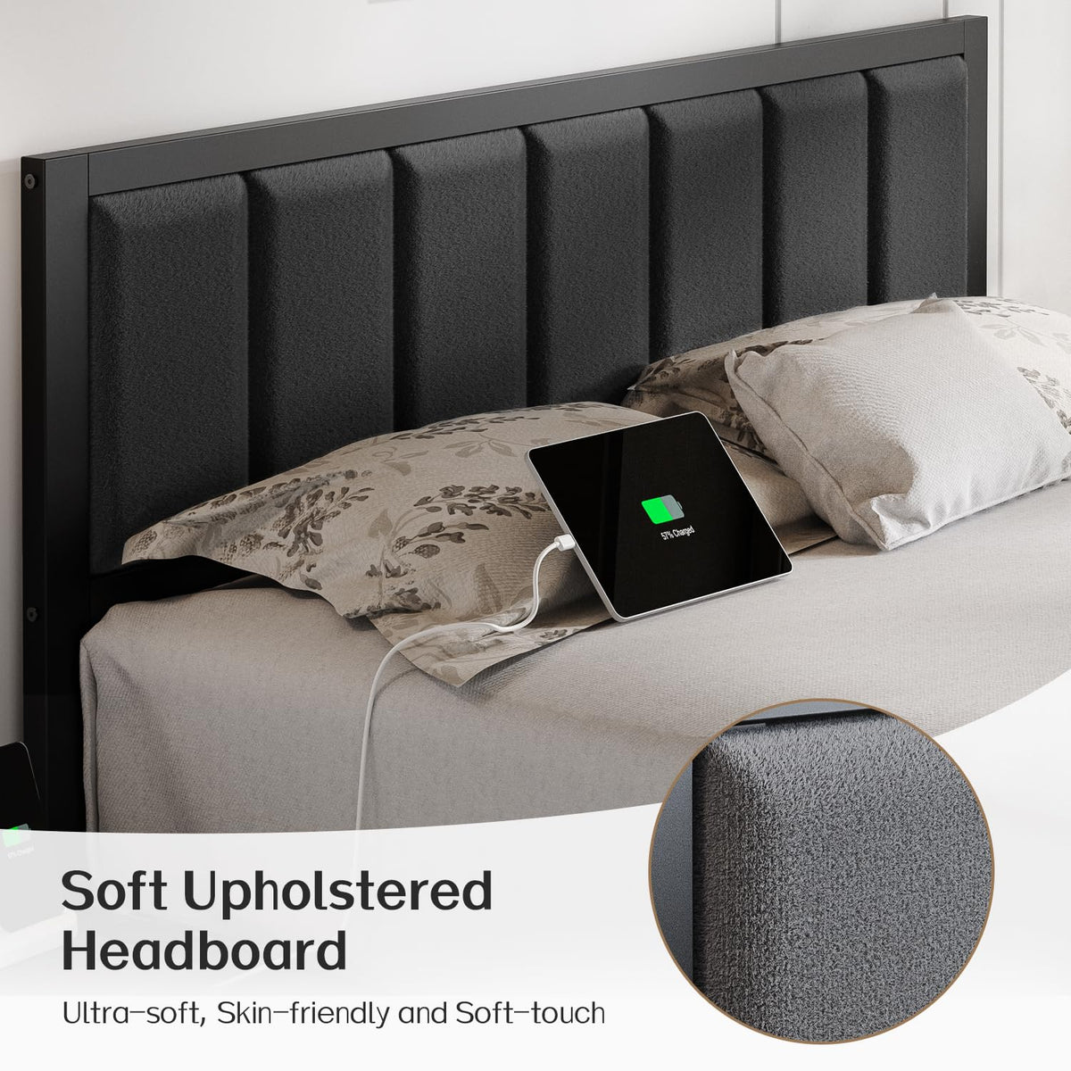Full Bed Frame with Headboard G813