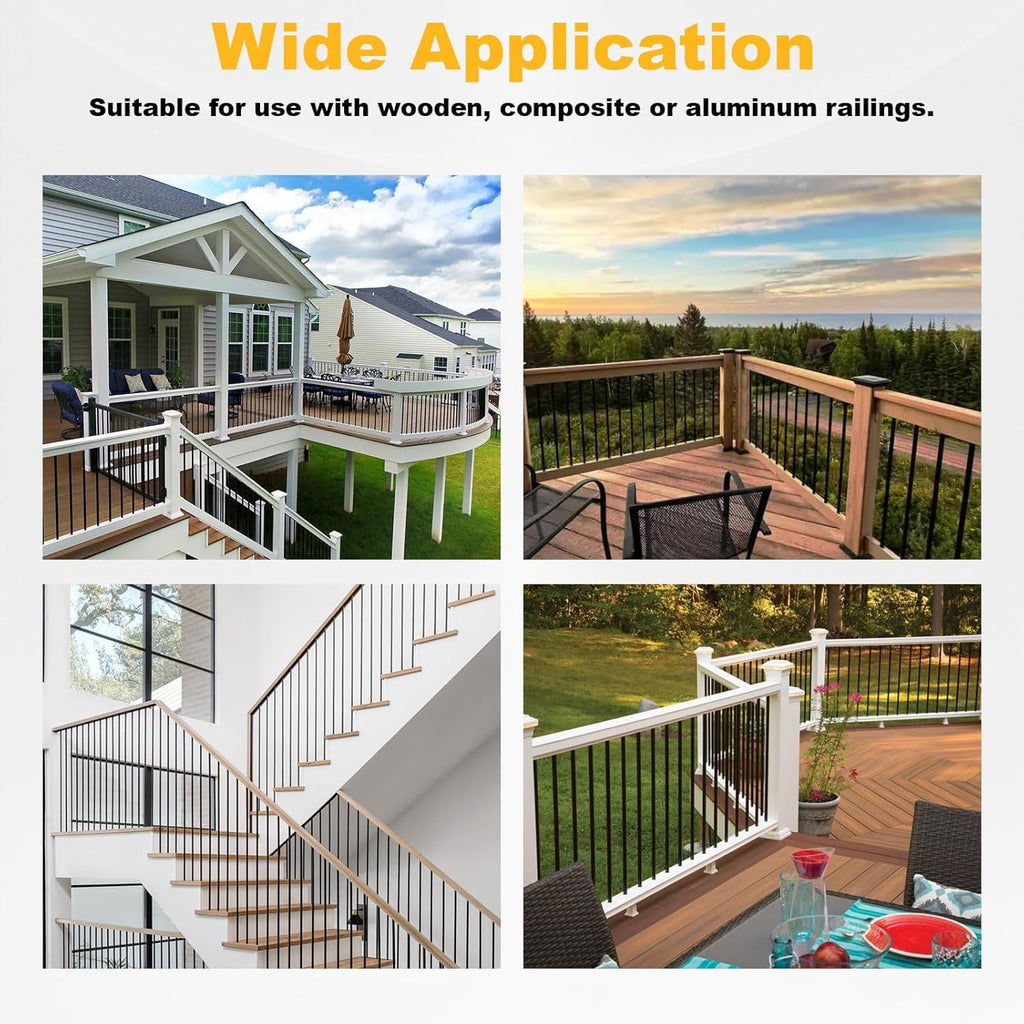 100 Pack 26" Black Aluminum Deck Balusters H8342