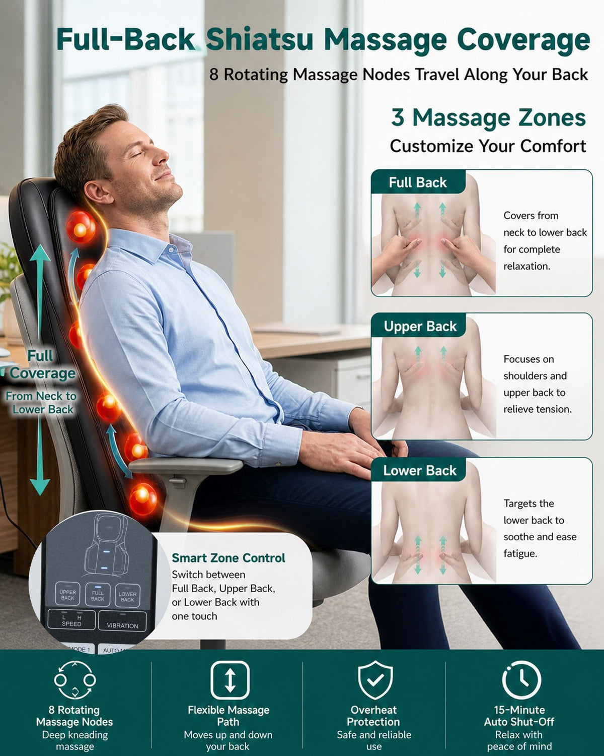 Neck and Back Massager with Heat E25989