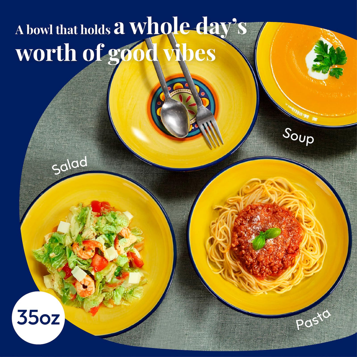 Ceramic Pasta Bowls Set of 4 I2225