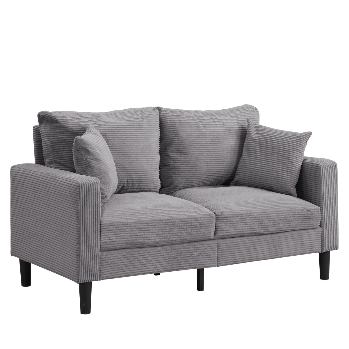 Light Gray 2-Seater Upholstered Loveseat Sofa D916