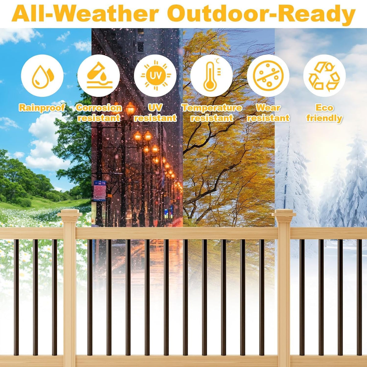 100 Pack 26" Black Aluminum Deck Balusters H8342