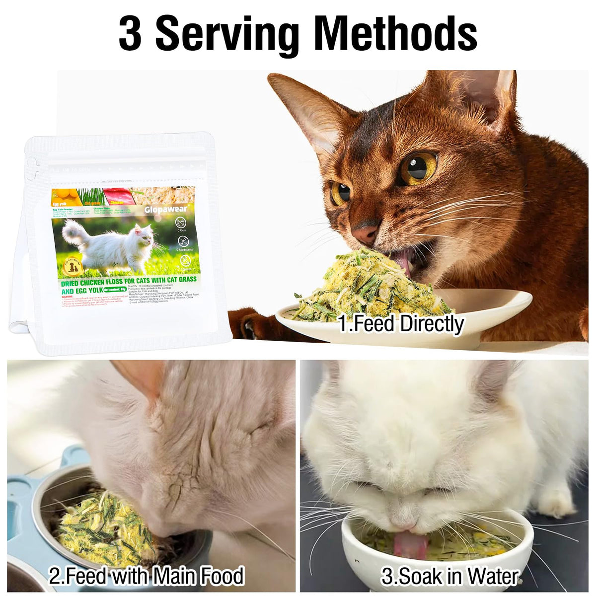 Freeze Drying Cat Grass Treats with Chicken & Egg Yolk 2.3 oz I903