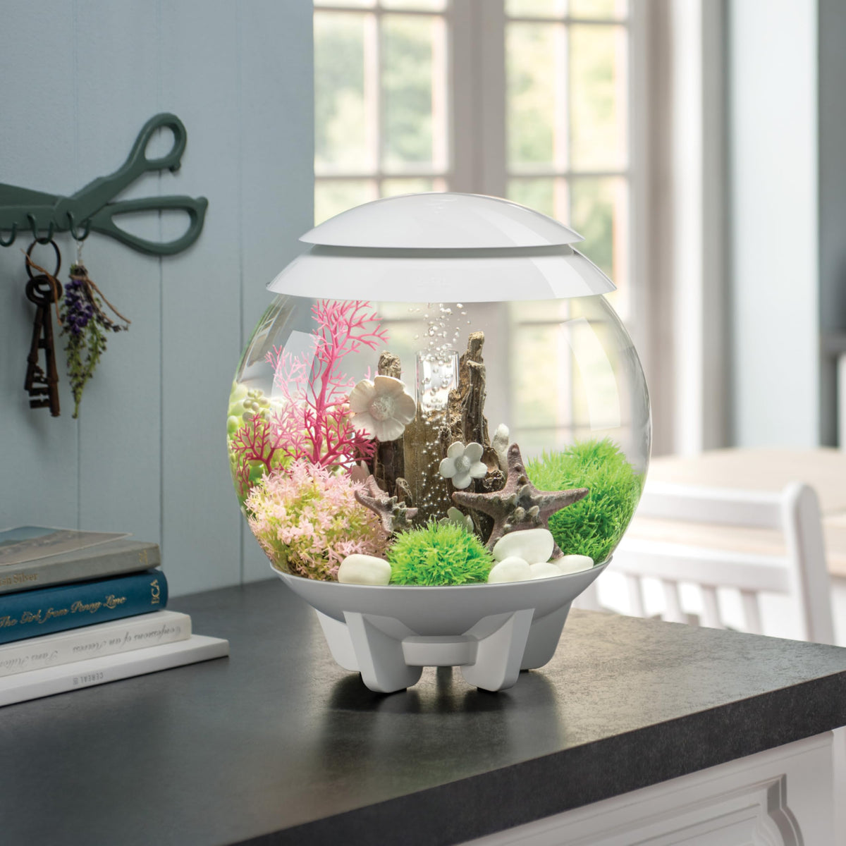 15 Gallon White Aquarium with LED Lights K181215