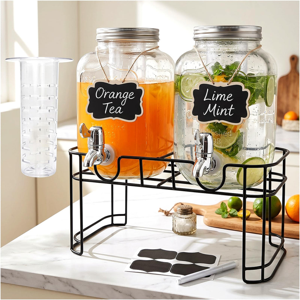 1-Gallon Beverage Dispenser 2 Pack with Stand X316