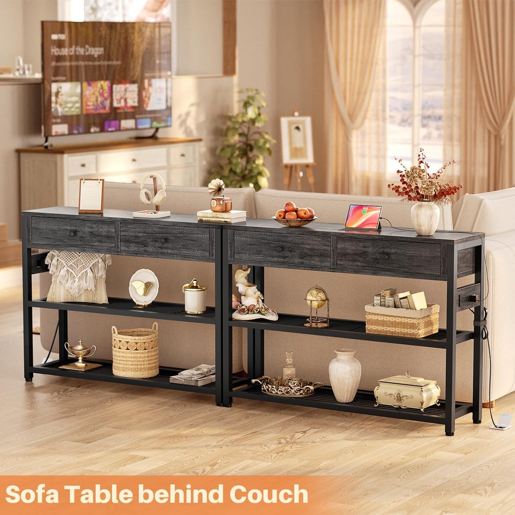 32" Entryway Table with Outlets and Drawers P720