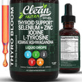 Liquid Thyroid Support Drops with Iodine Selenium Zinc Ashwagandha 4oz U160703
